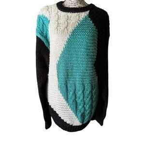 JT Beckett Vintage Geometric Pattern Knit Sweater Size L GUC‎ Vintage, Y2K, 90’s